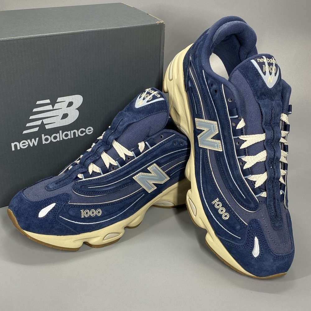 New Balance 1000 M1000LAN Blue Grey Suede Sneakers Mens 11 Womens 12.5